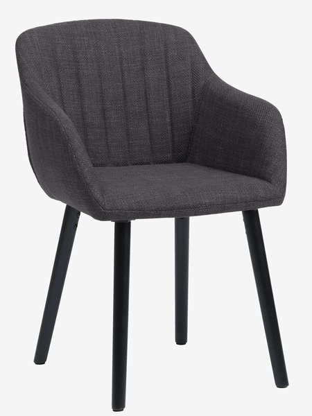 Jídelní židle ADSLEV antracitově šedý potah/černá