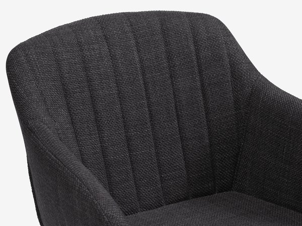 Chaise ADSLEV tissu gris anthracite/noir