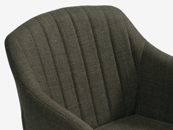 Dining chair ADSLEV olive green fabric/n