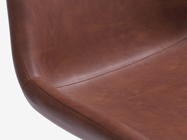 Chaise HYGUM pivotante cognac/noir