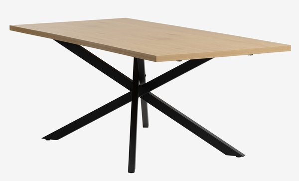 Table NORTOFT 95x200 couleur chêne/noir