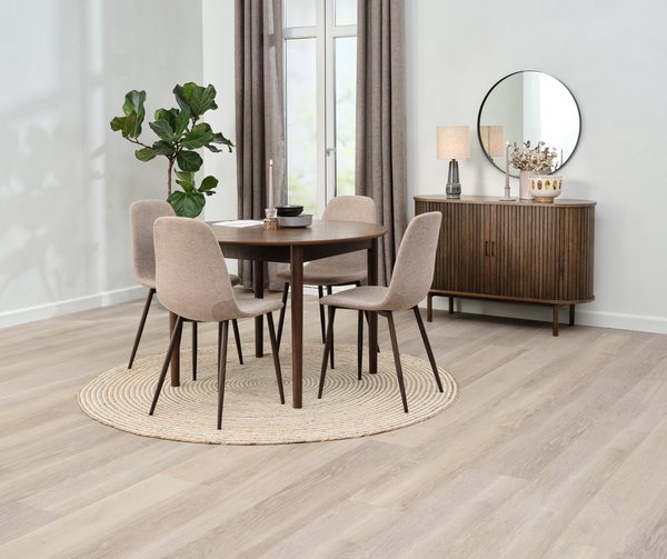MARSTRAND D110 table dark oak + 4 JONSTRUP beige