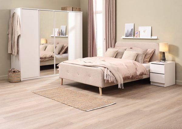 Sengeramme KONGSBERG 150x200cm beige stoff