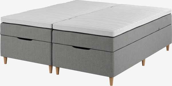 Boxspring 160x200 GOLD C40 opbergruimte grijs-31