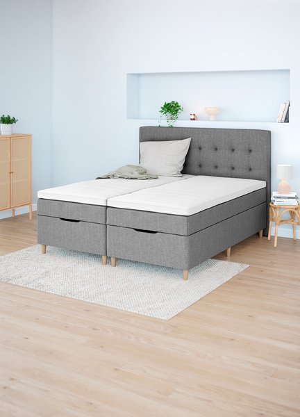 Kontinentalsäng 160x200cm VEMORA STORAGE GC40 grå-31