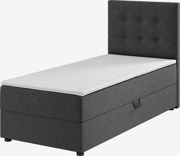 Boxspringbett 90x200cm SKOLLA STORAGE PC40 grau-40