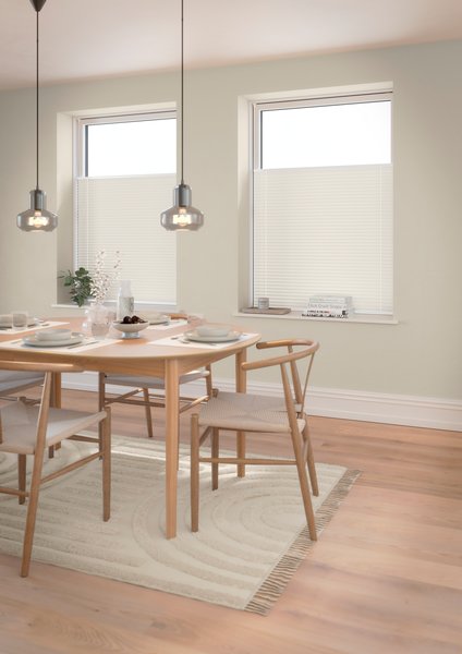 Store plissé occultant HVEN 90x130cm blanc double sens