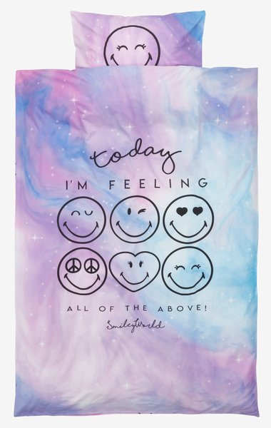 Completo copripiumino SMILEY 155x220 cm viola