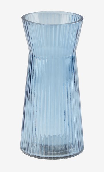 Vase HILBERT Ø8xH16cm bleu