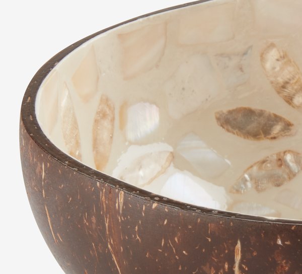 Dekorationsskål BLEKET malet kokosnød