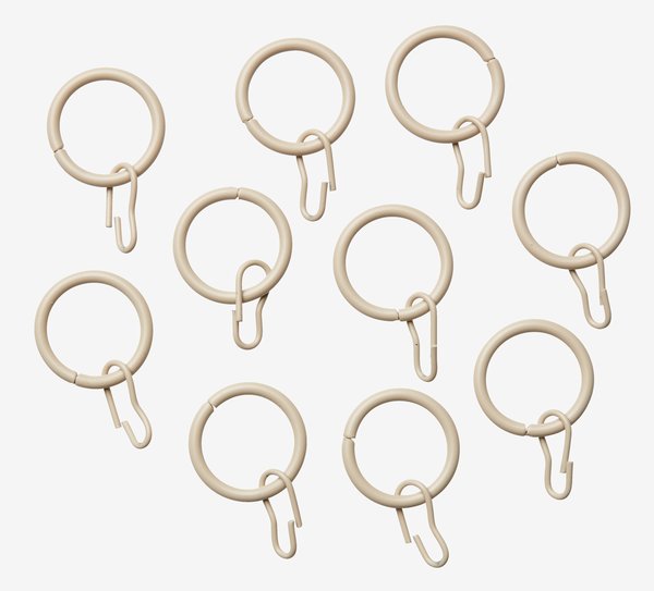 Anneau rideau NATURE Ø19mm 10pcs/pqt beige