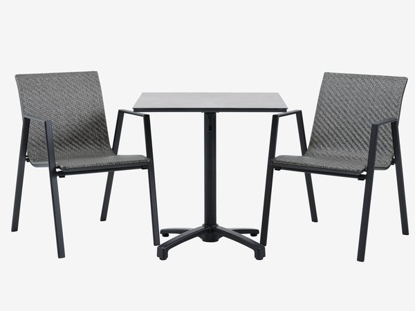 TIPMOSE L70 table + 2 DOVERODDE chaises gris