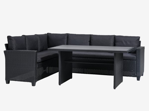 Loungeset AGERMOSE 6pers. zwart