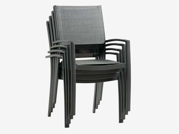 HAGEN L214 bord grå + 4 STRANDBY stol grå