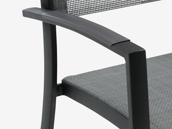 KOPERVIK Tavolo L215 cm + 4 STRANDBY Sedie grigio