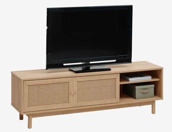TV-meubel HALMSTAD 2 schuifdeuren eiken kleur