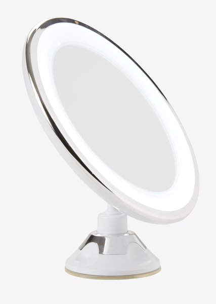 Miroir VEDDIGE a/LED Ø20xH22cm blanc