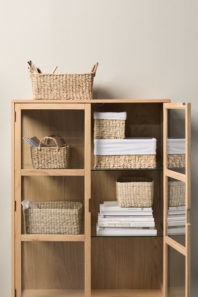 Panier EJNO l16xL22xH14cm avec tissu naturel