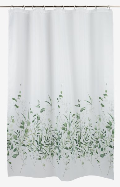 Cortina duche FILIPSTAD 150x200cm branco/verde