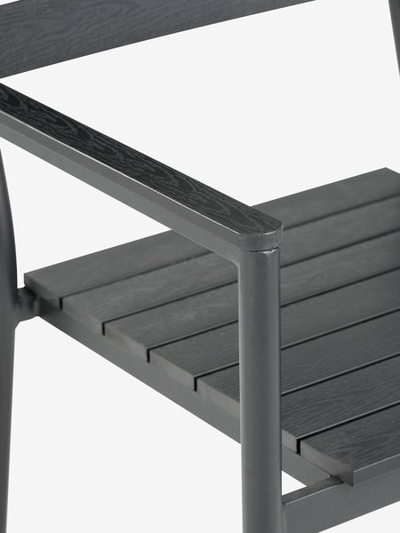 Mesa MADERUP L150 + 4 sillas PADHOLM negro