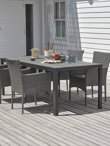 Mesa PINDSTRUP L205 + 4 sillas AIDT gris