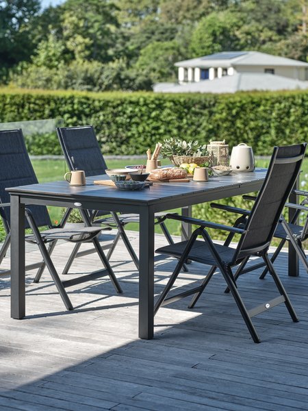 MOSS L214/315 table + 4 MYSEN chaises gris