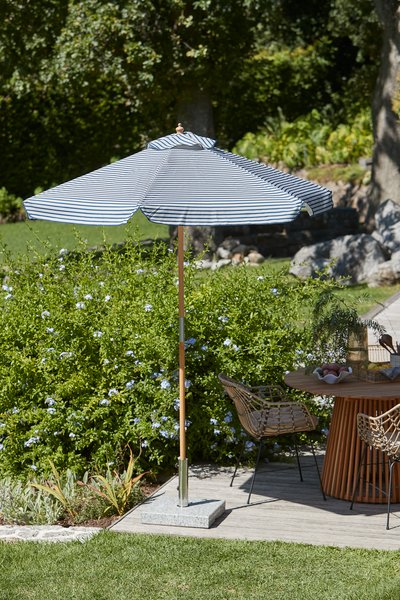 Sonnenschirm SMYGEHUK Ø200 natur/blau