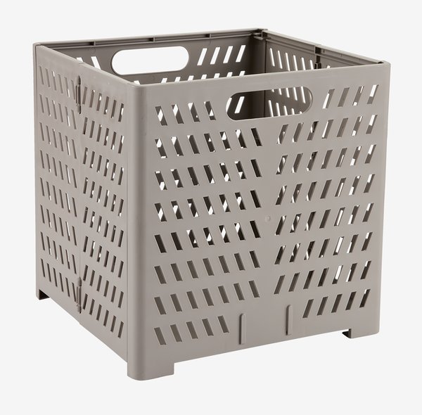 Korb MILAS B28xL30xH30cm faltbar grau m/Deckel