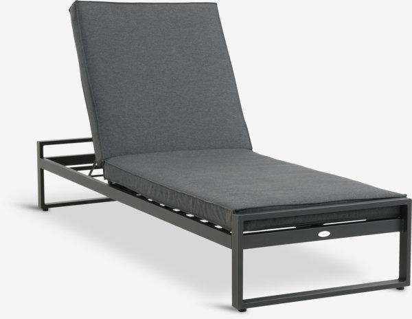 Sun lounger VONGE W75xL210 quick-dry black