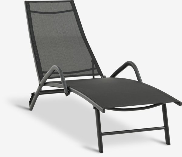 Lettino prendisole NORDSTRAND P59xL191 cm nero