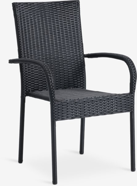 Rakásolható kerti szék GUDHJEM fekete