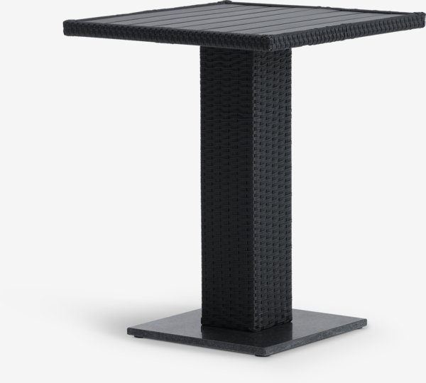 Table THY L60 noir + 2 chaises GUDHJEM empilable noir