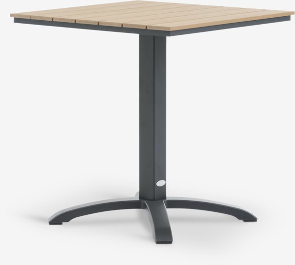 Mesa HOBRO L70 natural + 2 sillas TAGMARK negro