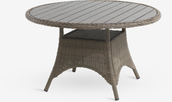 Table de jardin GAMMELBY Ø130 gris