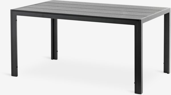 MADERUP L150 tafel zwart + 4 LOMMA standenstoelen zwart