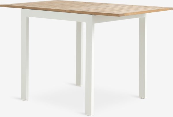 Table RAMTEN L75/126 bois dur + 4 chaises FASTRUP blanc