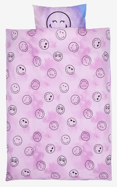 Conjunto capa edredão SMILEY SOL 155x220 roxo