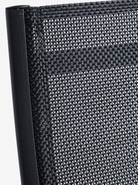 MADERUP L150 table noir + 4 LOMMA chaises inclinable noir