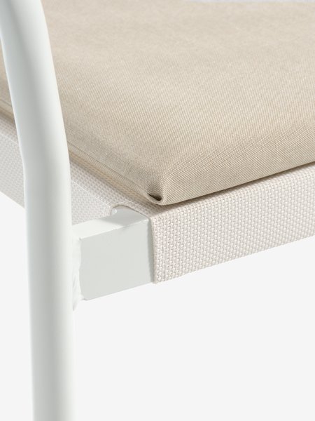 RAMTEN L75/126 table bois dur + 4 FASTRUP chaises blanc