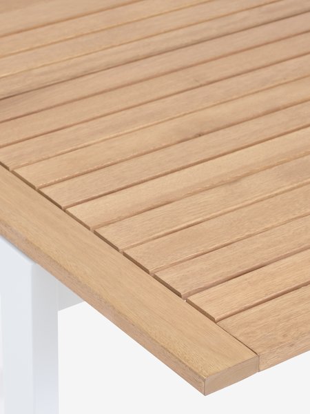 RAMTEN Tavolo L75/126 cm legno duro + 4 FASTRUP Sedie bianco