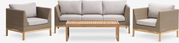 Loungesett GLAMSBJERG 5 seter teak