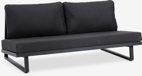 Lounge-Sofa OSEN 3 Personen schnelltrocknend dunkelgrau