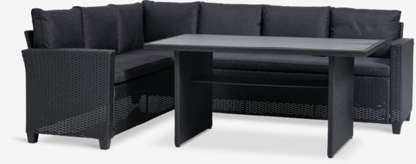 Loungeset AGERMOSE 6pers. zwart