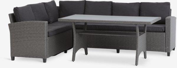 Lounge set ULLEHUSE 6-seater storage grey