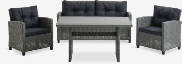 Set lounge VISBY 4 posti grigio