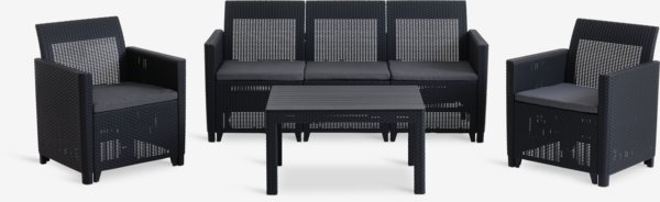 Lounge-Set MOLDE 5 Personen grau