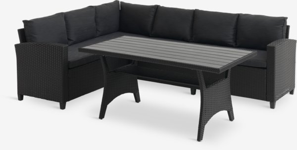 Комплект мебели ULLEHUSE 6 места със съхранение черен
