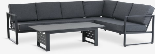 Lounge-Set VONGE 6 Personen schwarz