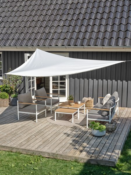 Voile d'ombrage HOLD-AN l360xL360xP360 blanc cassé