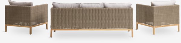 Lounge-Set GLAMSBJERG 5 Personen Teakholz